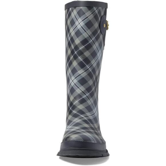 NEW Women's Unique Printed Tall 100% Waterproof Rain Boot Adjustable Strap - Picture 2 of 6